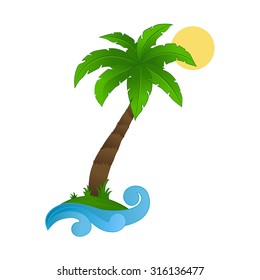 Illustration of palm tree on a white background