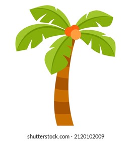 Ilustración de la palmera. Imagen de verano para vacaciones o vacaciones.