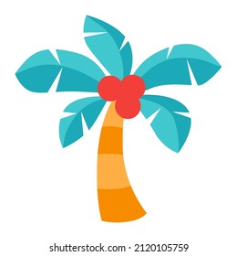 Illustration of palm tree. Summer image for holiday or vacation.