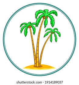 Illustration of palm trees on mini islet