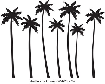 Illustration of palm trees silhouette