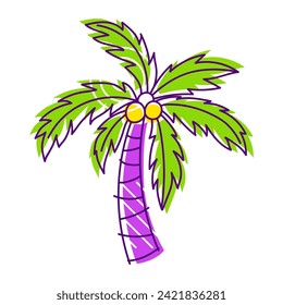Illustration of palm. Vacation or journey item.