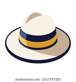 Illustration of Panama hat Isolated on white