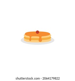 Illustration of Pancake Flat Icon - Fast Food Icon Set Vector Illustration Design.