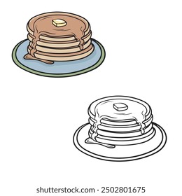 illustration of a pancake. simple design outline style. vector illustrations. you can change color you want