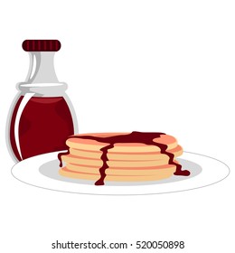 Illustration of Pancake with Syrup