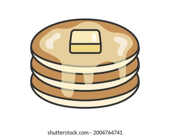 Illustration of pancakes for food sweets.