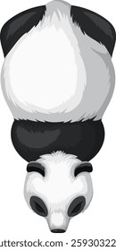 Illustration of a panda from above perspective