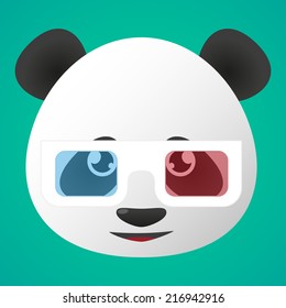 Illustration of a panda avatar wearing glasses