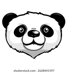 Illustration of a panda bear head
