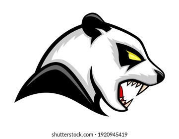 Illustration with panda bear icon isolated on white background.