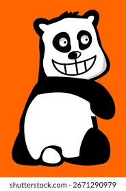 Ilustración de un panda desde atrás