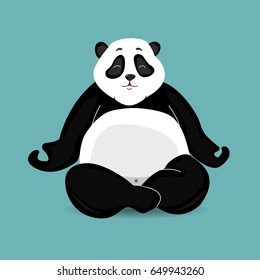 Illustration of panda doing yoga