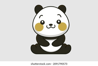 Panda de ilustración, fácil de editar