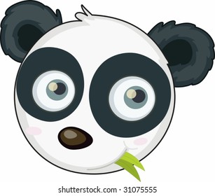 illustration of panda face on white