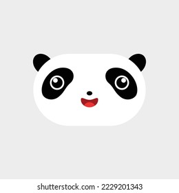 Illustration of panda head. Cute panda in kawaii style. Perfect for t-shirt design, children book, coloring book, education, or any design purposes. 