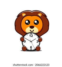 illustration panda hugging clock vector design