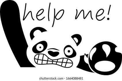 illustration of panda icon, sticker,tshirt print, vector illustration