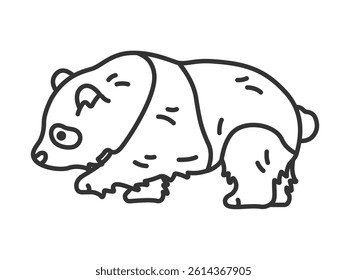 Illustration of a panda (line drawing).