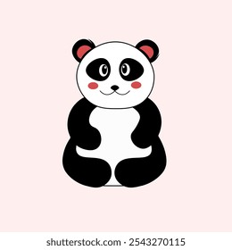 Illustration of a panda on a color background