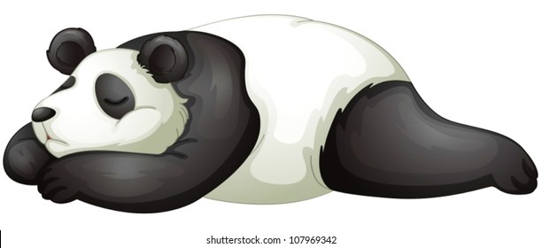 Illustration eines Panda auf weißem Hintergrund
