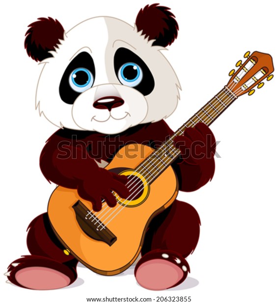 パンダがギターを弾くイラスト のベクター画像素材 ロイヤリティフリー