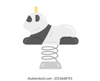 An illustration of a panda spring playground equipment in the park.