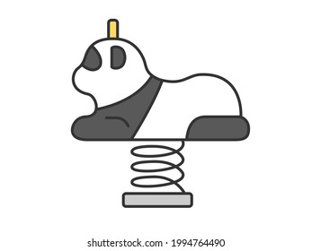 Ilustración de un rockero de primavera panda.