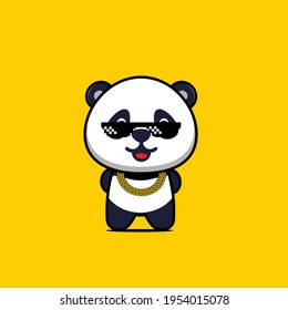 illustration of a panda swag vector design