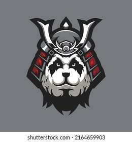 illustration of a panda wearing a samurai helmet