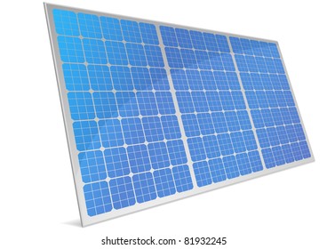 illustration of a panel with solar cells and reflection, eps8 vector