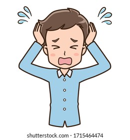 Illustration of a panicking man
