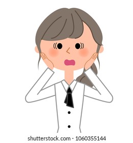 An illustration of a panicking waitress
