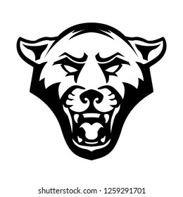 Illustration of pantera head on white background. Design element for logo, label, emblem, sign, poster, t shirt. Vector illustration