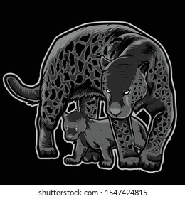an illustration of a panther