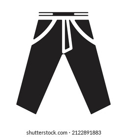 The illustration of pants icon vector. Suitable for fashion, clothes or drawing book for young learners.
