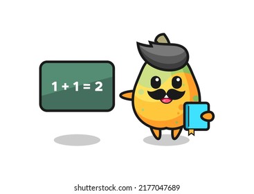 Illustration of papaya character as a teacher , cute style design for t shirt, sticker, logo element