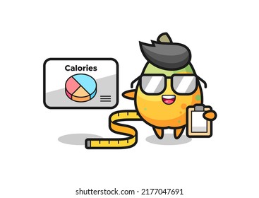 Illustration of papaya mascot as a dietitian , cute style design for t shirt, sticker, logo element