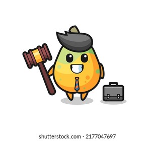 Illustration of papaya mascot as a lawyer , cute style design for t shirt, sticker, logo element
