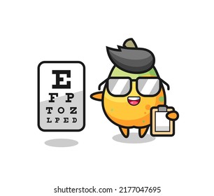 Illustration of papaya mascot as an ophthalmology , cute style design for t shirt, sticker, logo element
