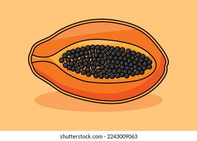 ilustración de un diseño vectorial de papaya