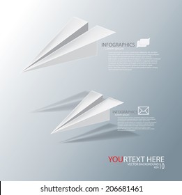illustration paper airplane vector for Abstract business infographic  background