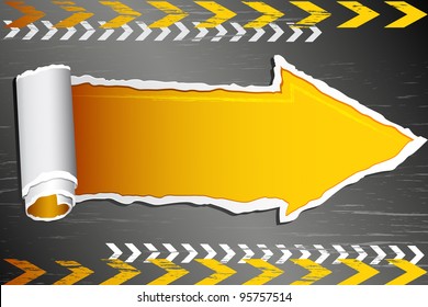 ilustración de la flecha de papel en el tablero de construcción