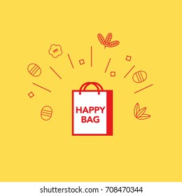 Illustration of paper bag for New Year sale