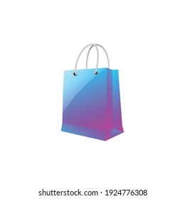 Illustration paper bag sale business shop logo design template vector