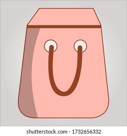 Illustration of paper bags for shopping containers. Vector illustration of buying and selling on the internet.
