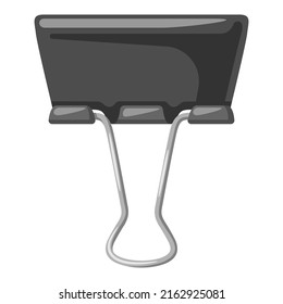 Illustration of paper binder clip. Office supply, accessory for school and work.