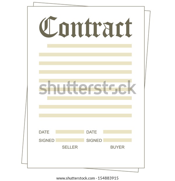 Illustration Paper Blank Contract Form Stock Vector (Royalty Free ...