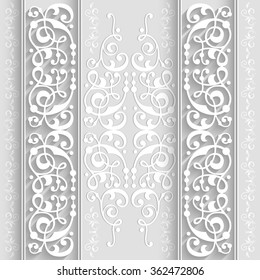 Illustration of paper border decoration template with abstract ornament
