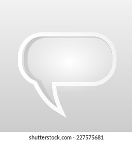 Illustration of a paper chat bubble isolated on a light background.